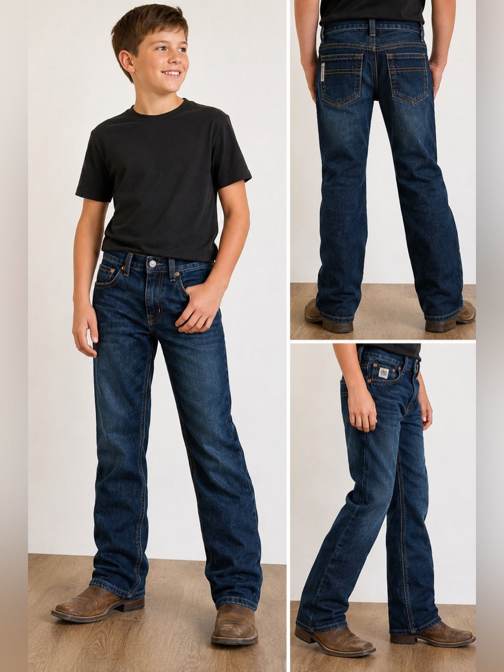 Cinch Boys Size 16R Dark Wash Bootcut Jeans Western Cowboy Denim Pants